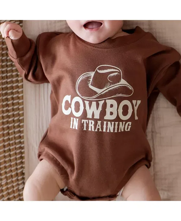 Детский комбинезон с длинным рукавом Cowboy In Training Western Sweet Wink, коричневый — фото 3