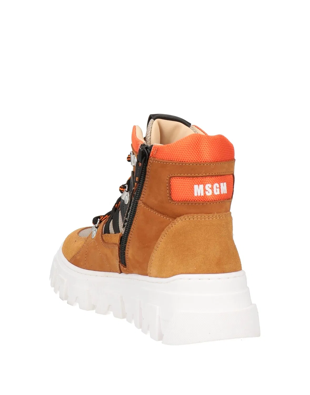Мужские высокие кроссовки из замши Msgm, коричневый — фото 3