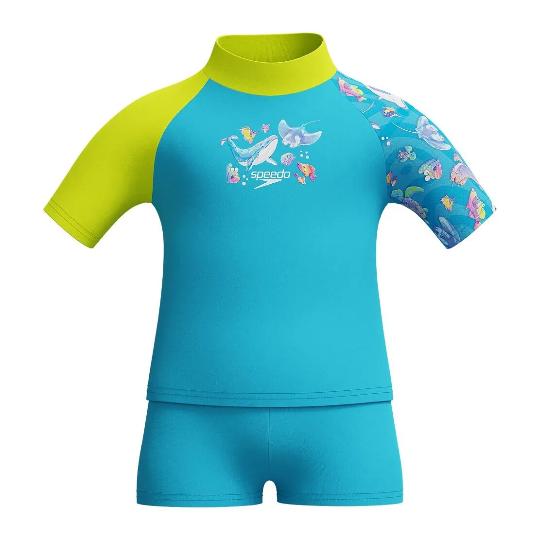 Детский купальник для девочек с принтом Digi Ss Rsh Tp Speedo, Blau — фото 4