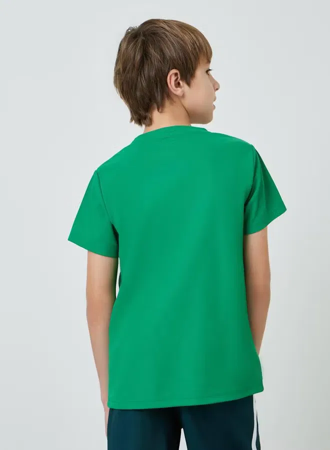 Футболка спортивная хлопковая подростковая модель Teens cotton sports jersey athleisure Styli, зеленый — фото 3