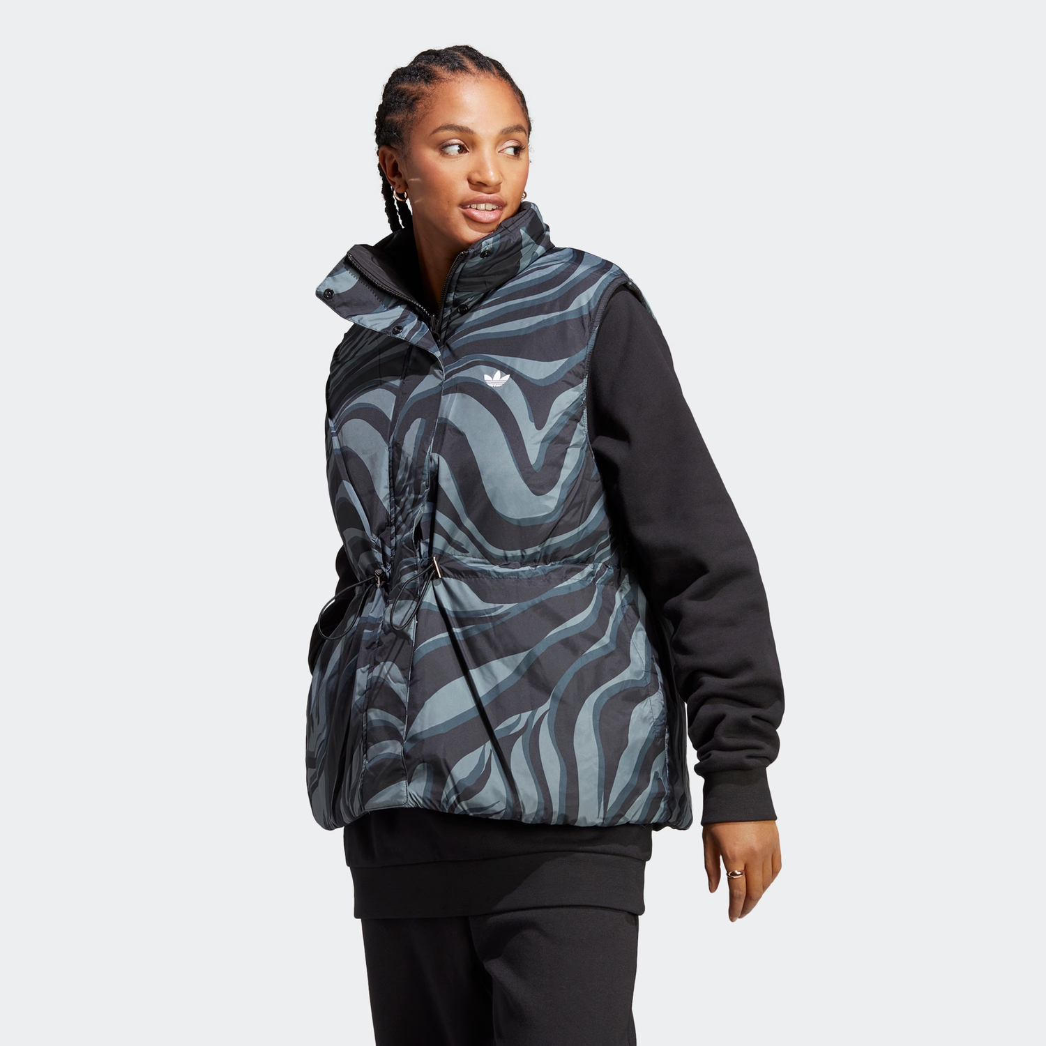 Жилет Adidas Originals Abstract Animal Print Reversible, черный — фото 4
