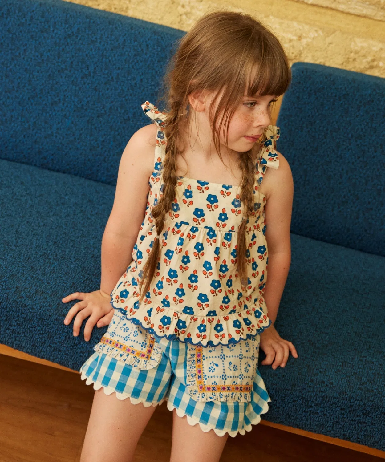 Детская блузка с цветочным принтом Lucie hello Simone, Blue