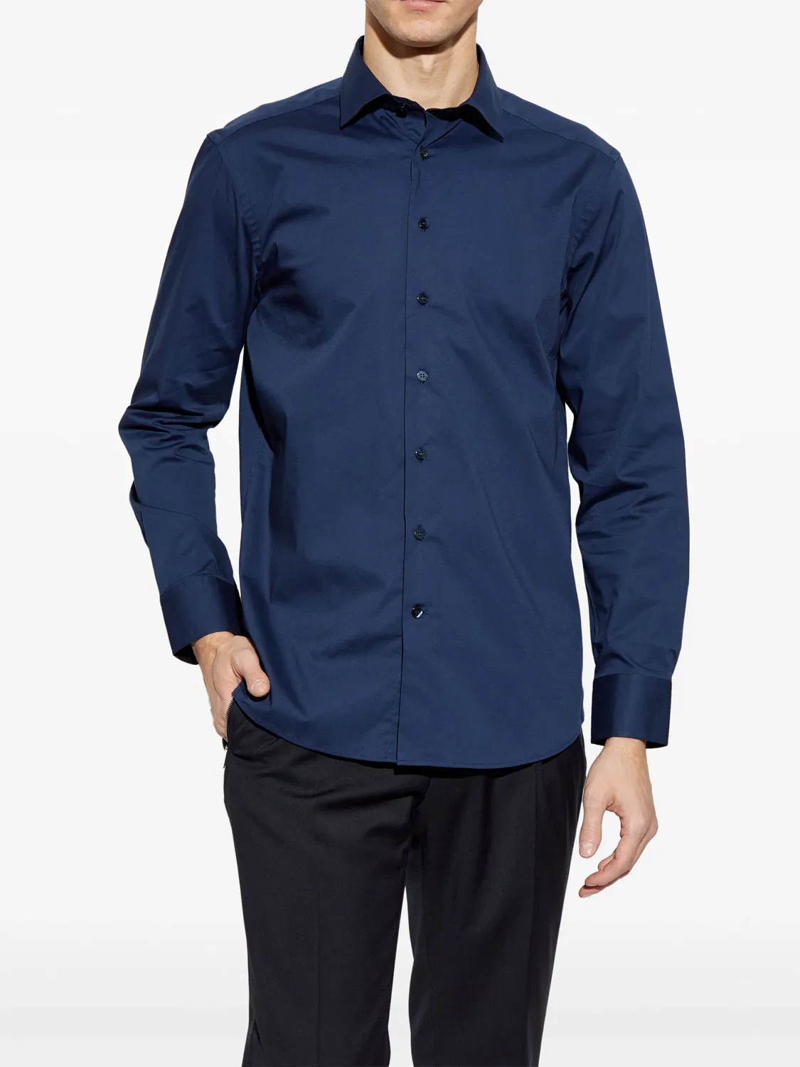 Рубашка из хлопка с эластаном ETRO, синий — фото 3