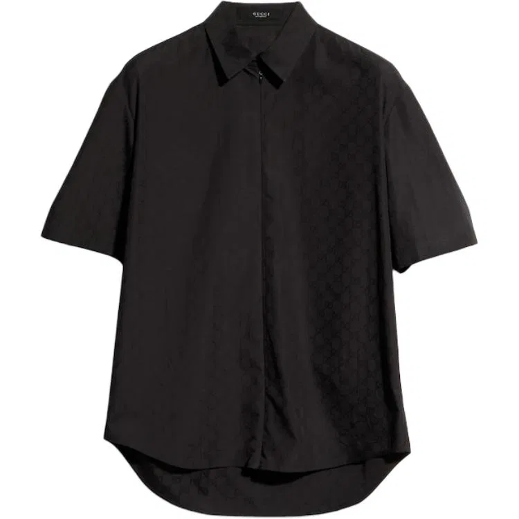 Мужская рубашка с воротником Dark Gray GUCCI