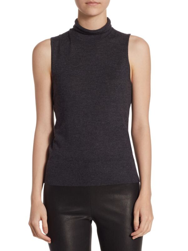 

Кашемировая майка с высоким воротником Saks Fifth Avenue Heather