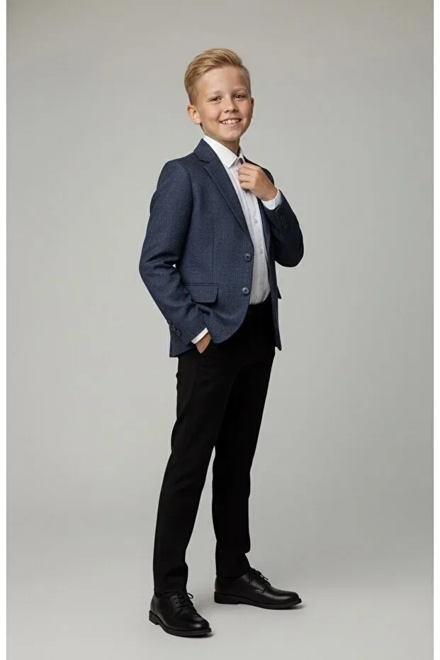 Детский пиджак для мальчиков с длинным рукавом Looks Kids, Navy Blue — фото 2