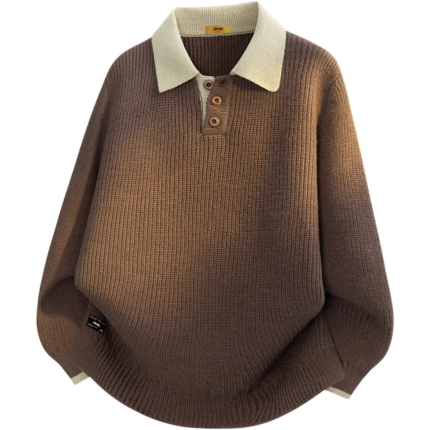 Детский джемпер с лацканом Jeep, Caramel Brown