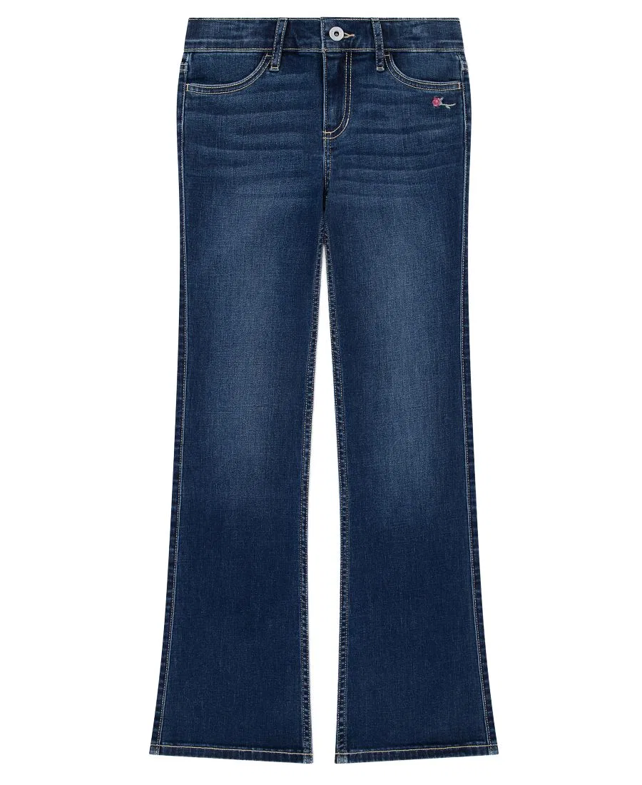 Джинсы клеш с низкой посадкой Girls' 5-16 Low Rise Bootcut Jeans abercrombie kids, Natural