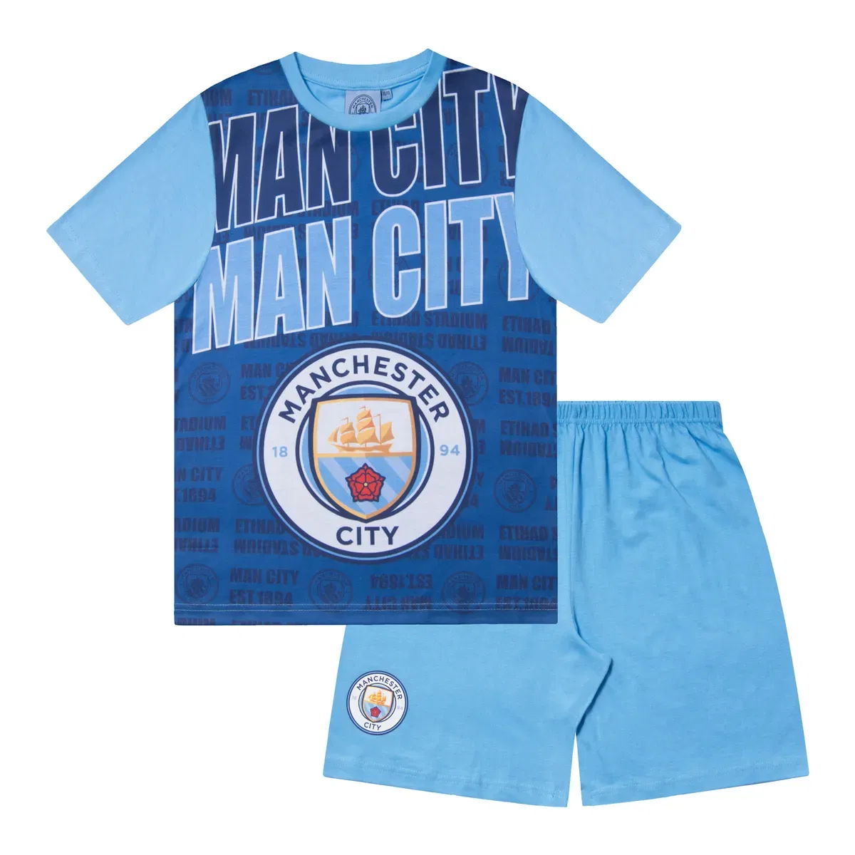 Детский комплект пижамы с коротким рукавом Manchester City Fc, Navy