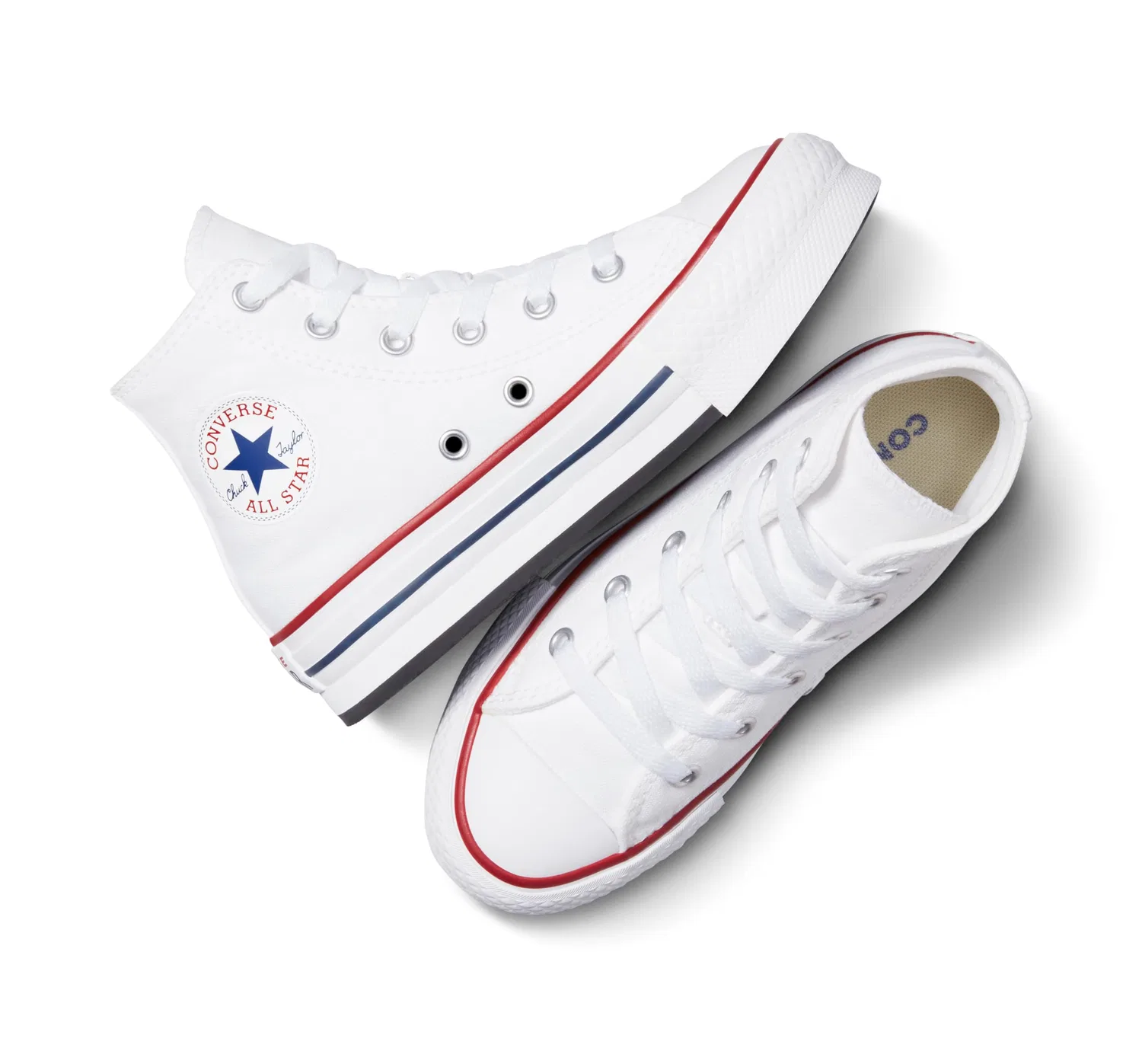 Детские кроссовки для девочек Converse Chuck Taylor All Star Eva Lift, White Garnet Navy Blue — фото 4