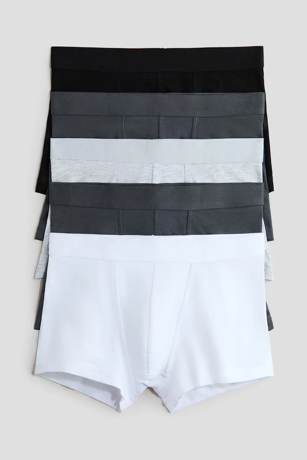 5 хлопковых трусов в упаковке H&M, Dunkelgraumeliert/Weiß