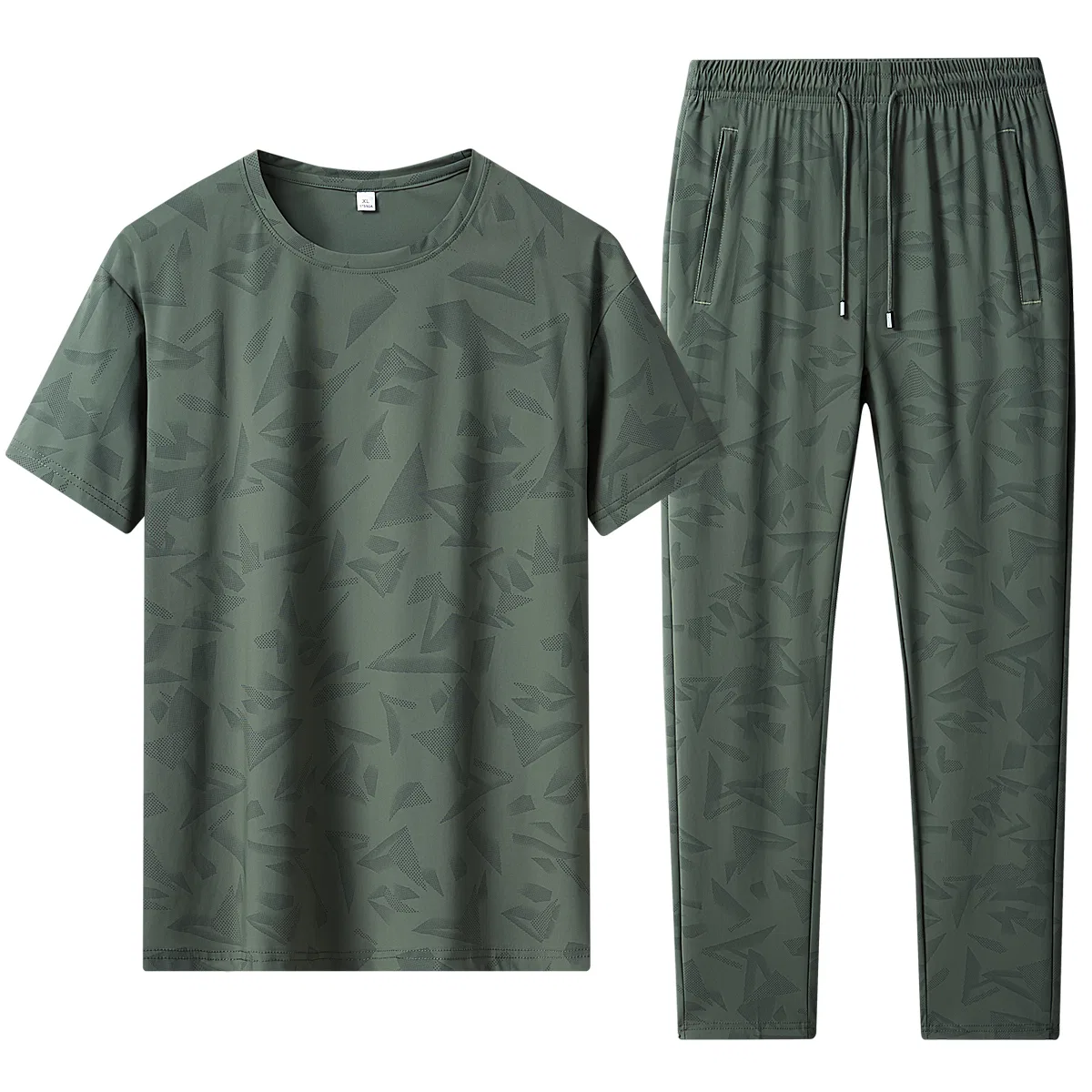 Детский комплект спортивной одежды с круглым вырезом, Upgraded Army Green, Sugarfunk