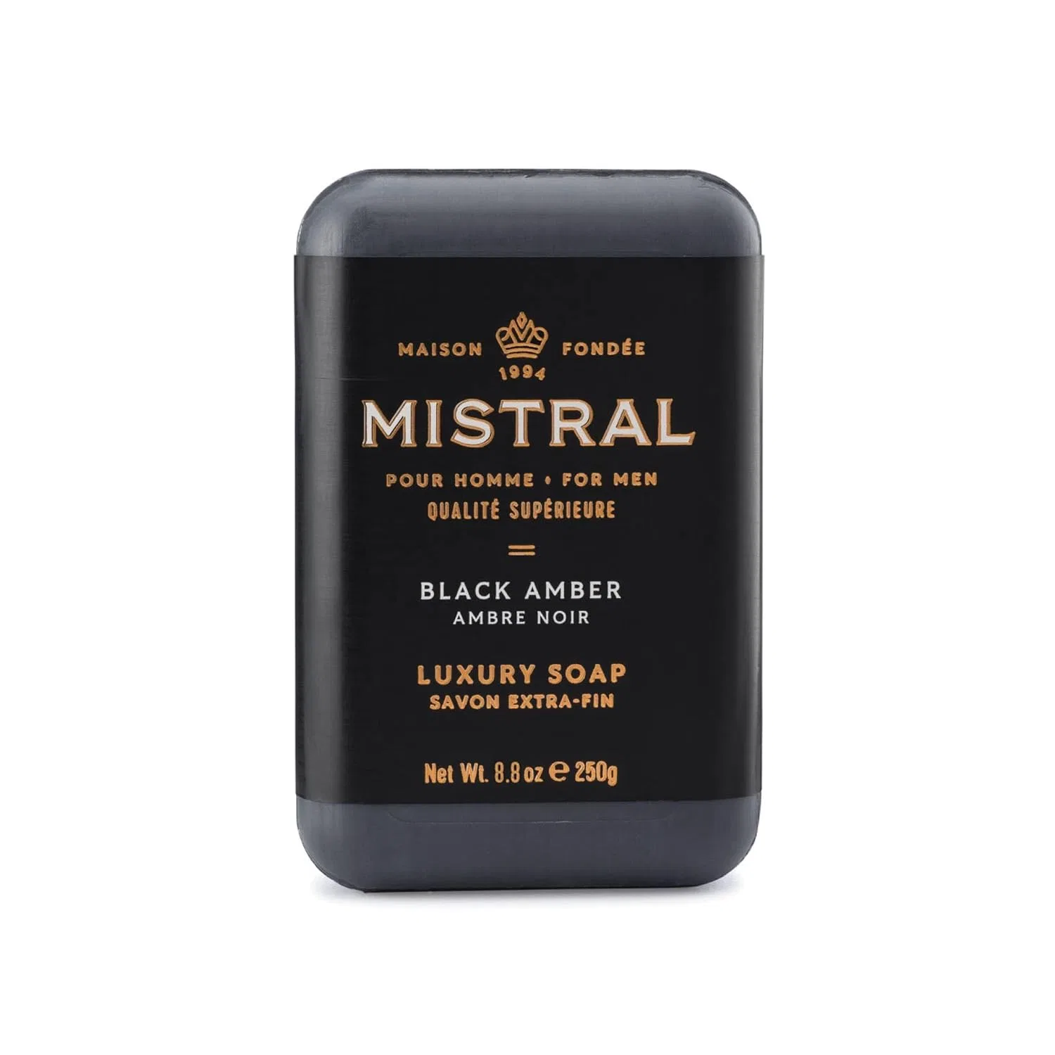 Твердое мыло Organic Black Amber, Mistral, 80 г