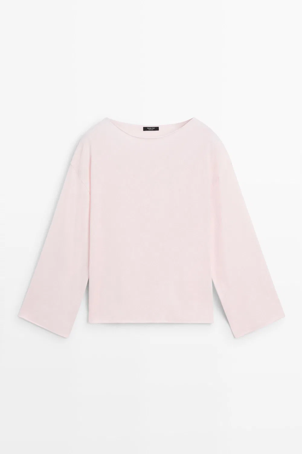 Свитер Massimo Dutti Cotton Blend Knit, бледно-розовый — фото 2