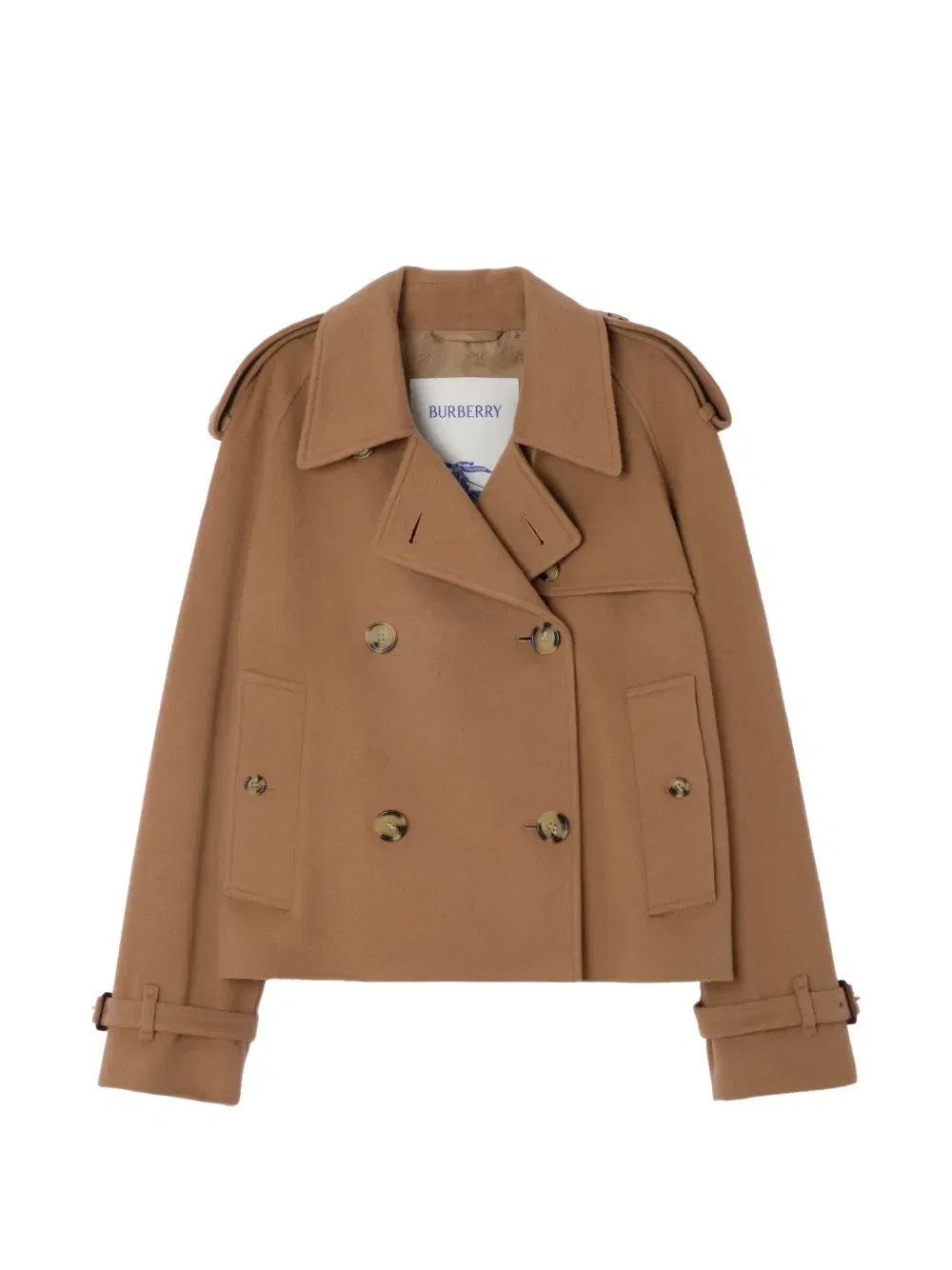 Укороченный кашемировый тренч Mayfair BURBERRY, коричневый