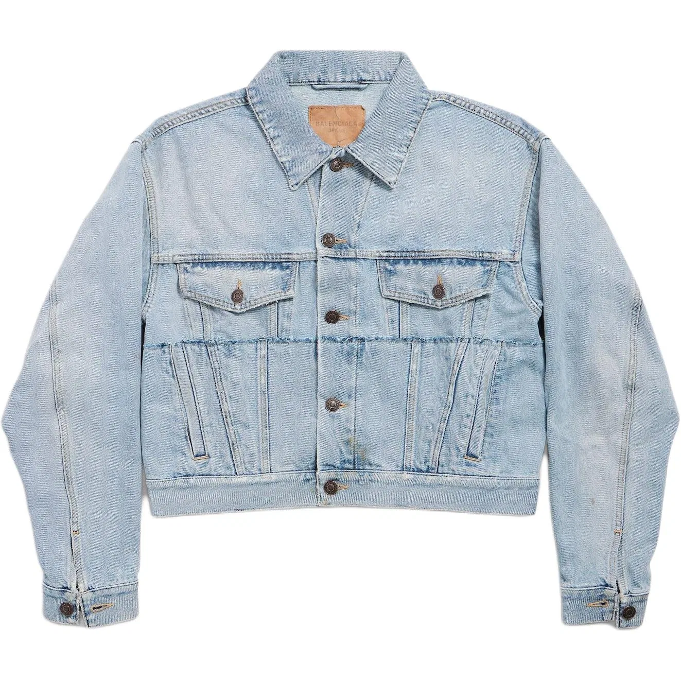 Женская джинсовая куртка с принтом Balenciaga, Light Blue