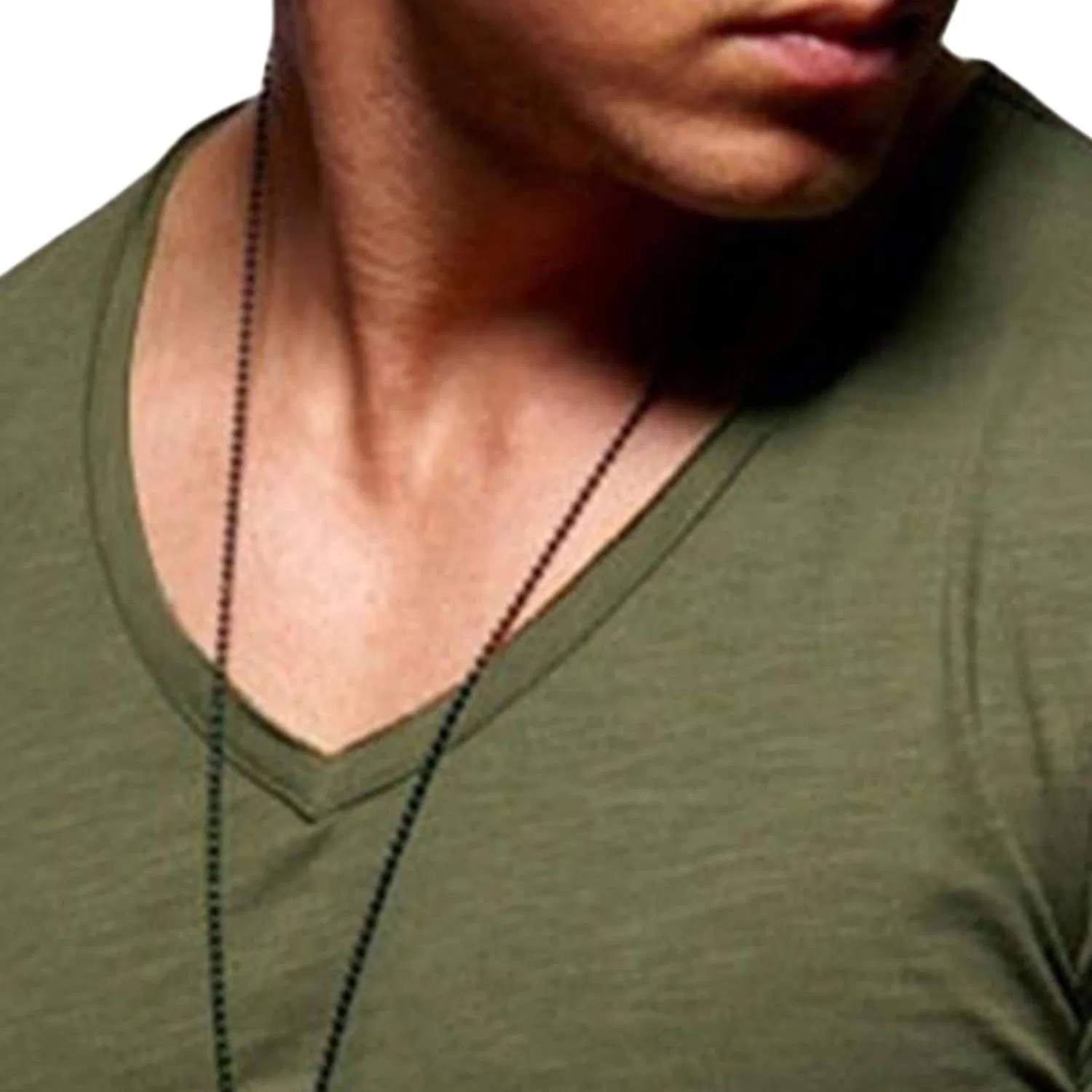 Мужская футболка с V-образным вырезом Athletic Fit, Army Green — фото 2