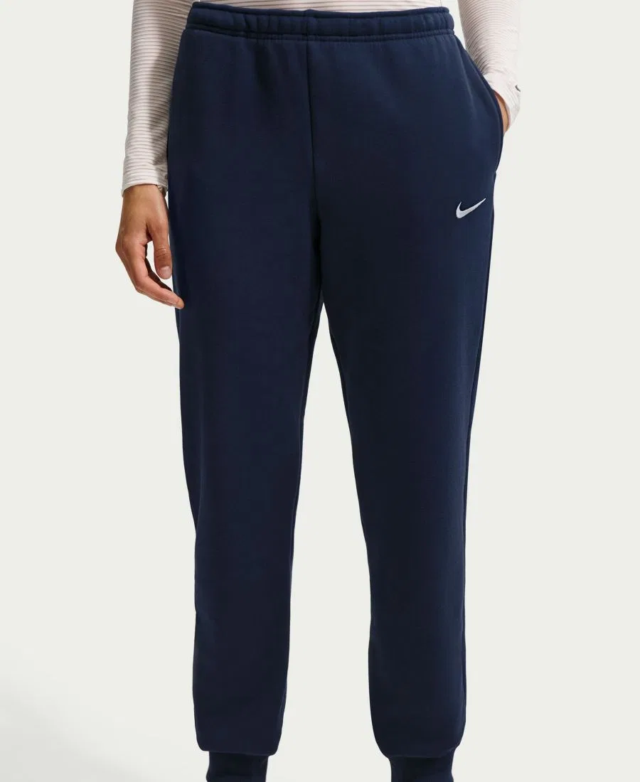 Джоггеры женские из флиса средней плотности с завышенной талией Studio Fleece Nike, Midnight Navy Sail