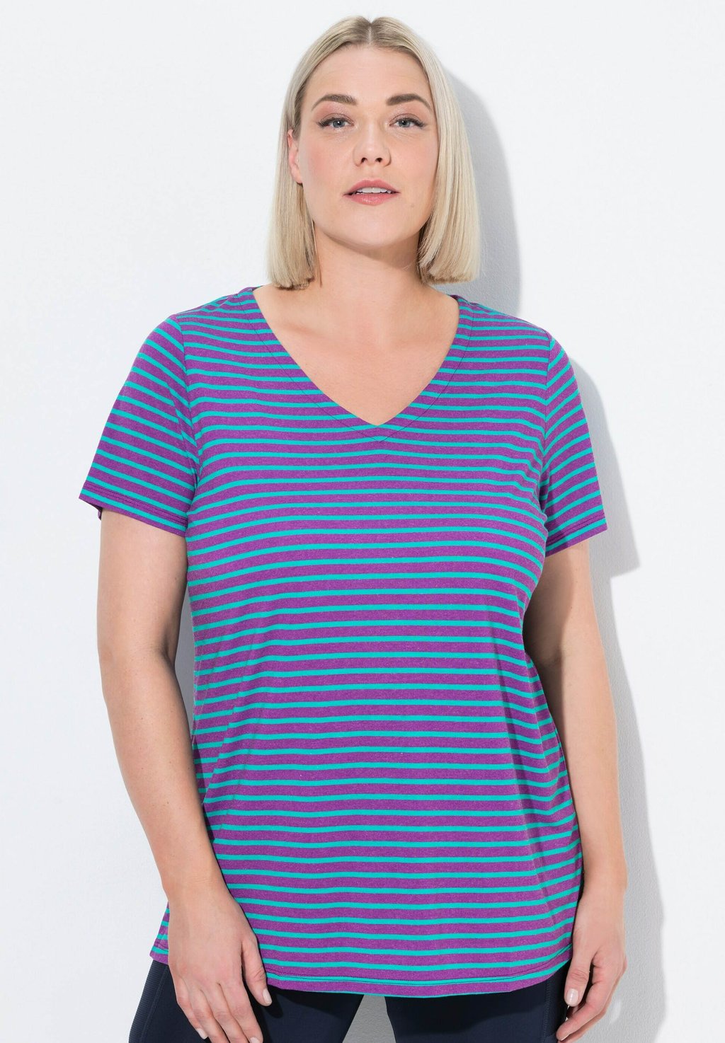 

Футболка с принтом STRIPED ANTIBACTERIAL SHORT SLEEVE Ulla Popken, красный