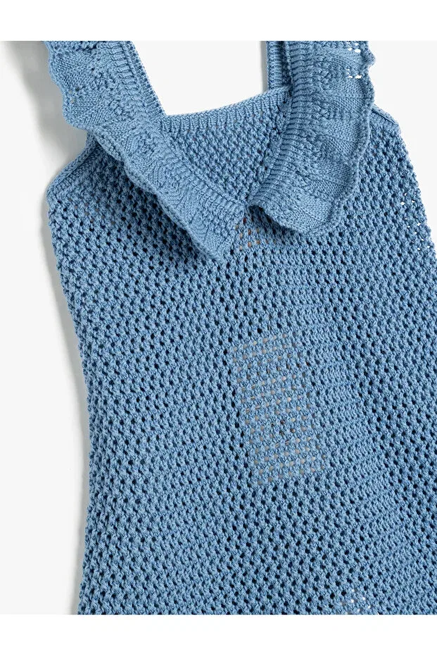 Детский джемпер-комбинезон с квадратным вырезом и оборками Koton, Blue — фото 3