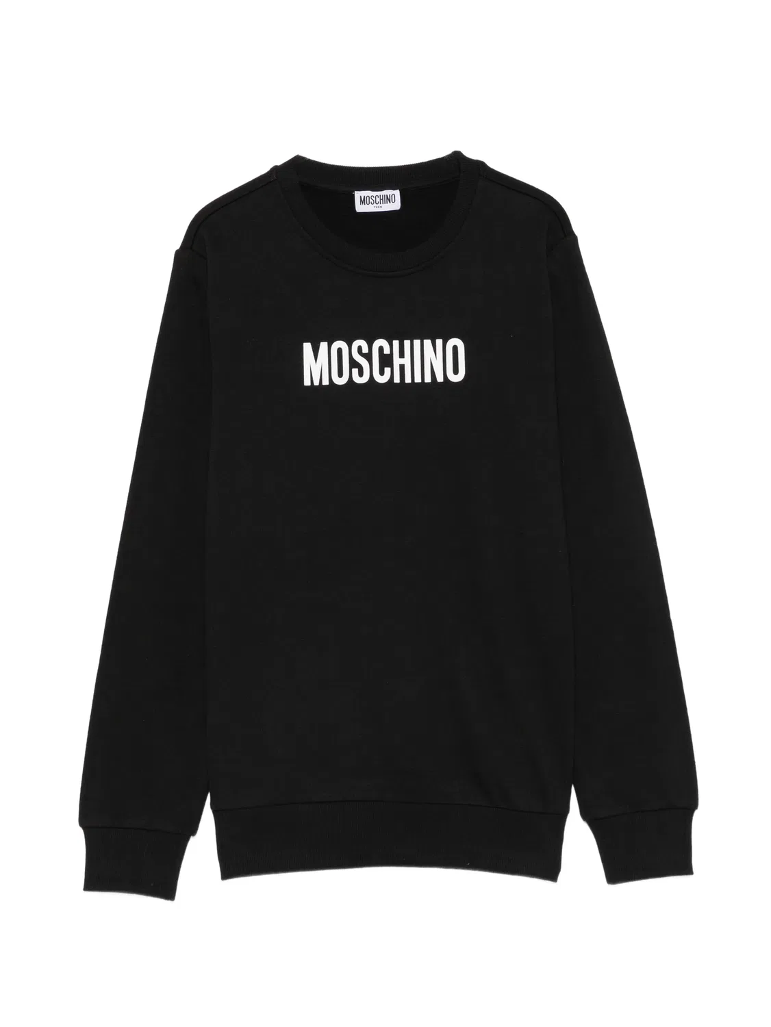 Moschino Свитшот с принтом-логотипом черный хлопковый