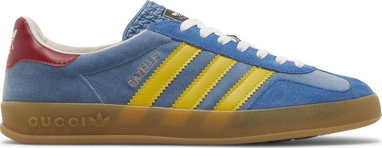 Лимитированные кроссовки Adidas Gucci x Gazelle 'Light Blue Suede', синий - фото