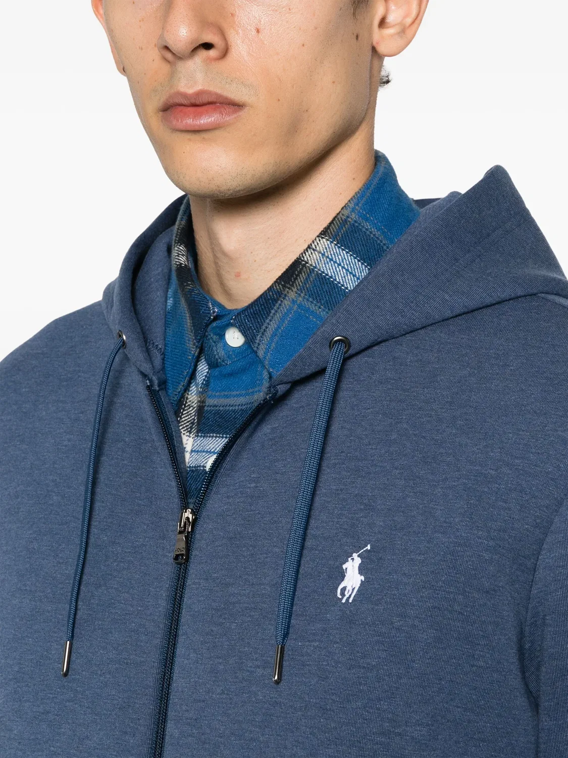 Худи с вышивкой Поло Пони на молнии Polo Ralph Lauren, синий — фото 4