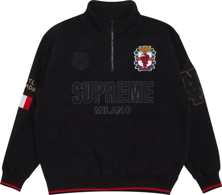 

Пуловер Supreme Milano Half Zip Pullover 'Black', черный