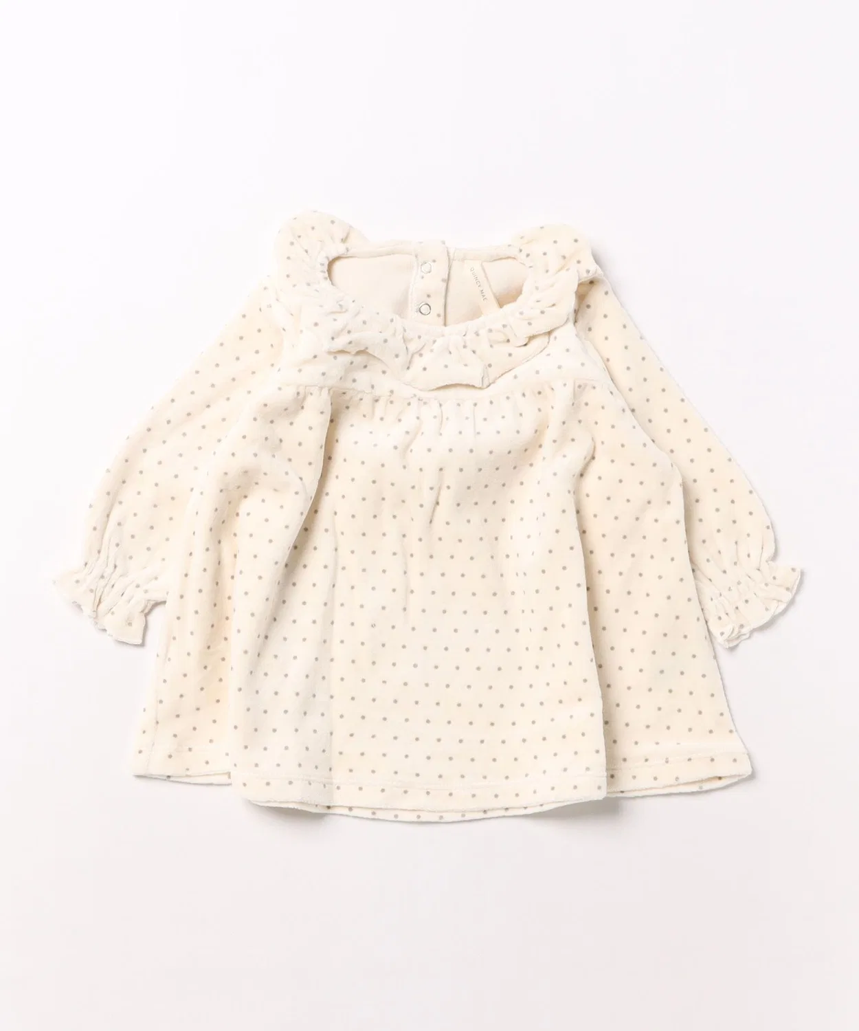 Детское платье из велюра с длинным рукавомPolka Dot Quincy Mae, Natural