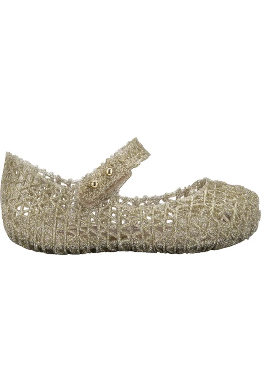 Детские туфли Мэри Джейн на липучке Campana Mini Melissa, Gold — фото 2