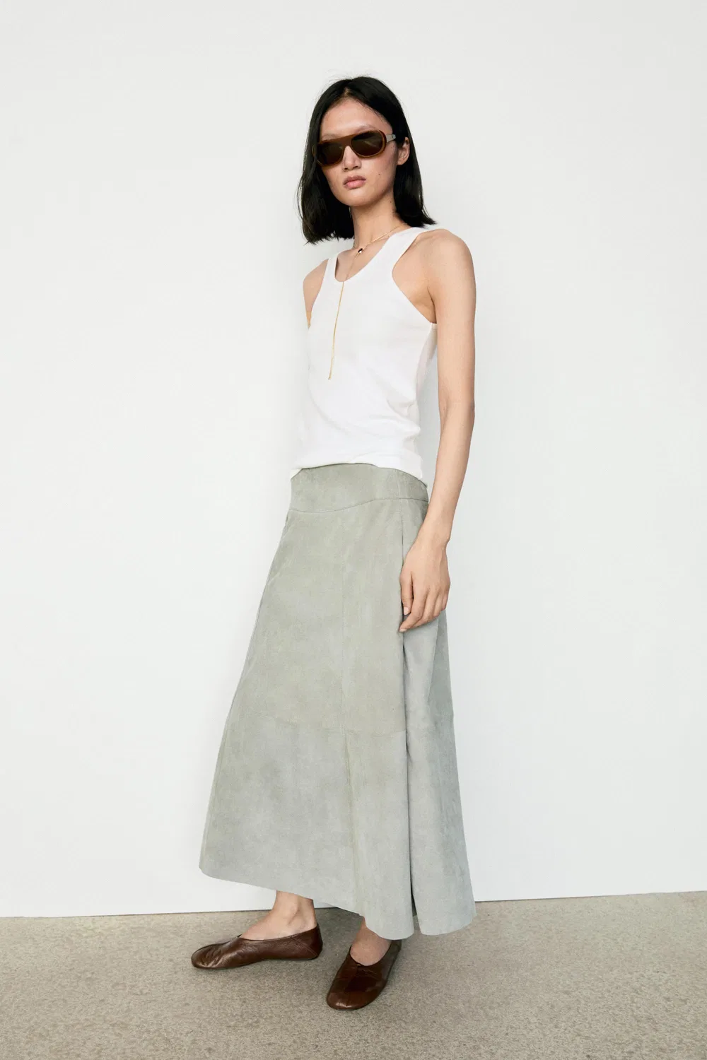 Футболка с круглым вырезом Massimo Dutti, из смесовой хлопковой ткани, белый — фото 4