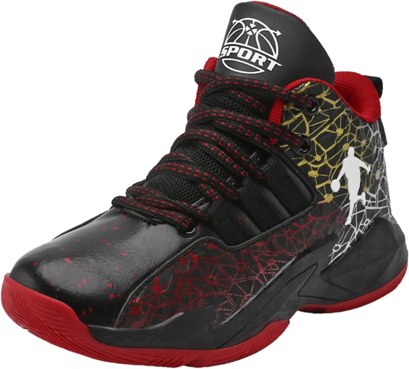Детские кроссовки для девочек с защитой от скольжения Ucilxi, Black Red