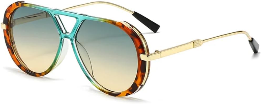 

Солнцезащитные очки для мужчин и женщин - защита UV400 - крупная оправа, металлические петли, градиентная расцветка, для занятий спортом на открытом воздухе и вождения DSVIGF, Tyj216-7