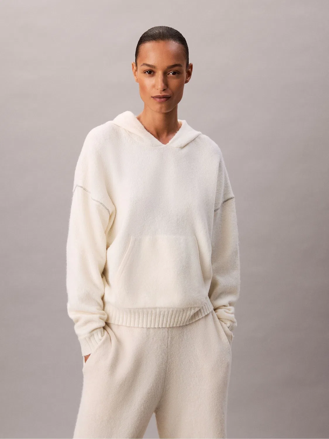 Худи Calvin Klein White Lounge Plush Terry, белый
