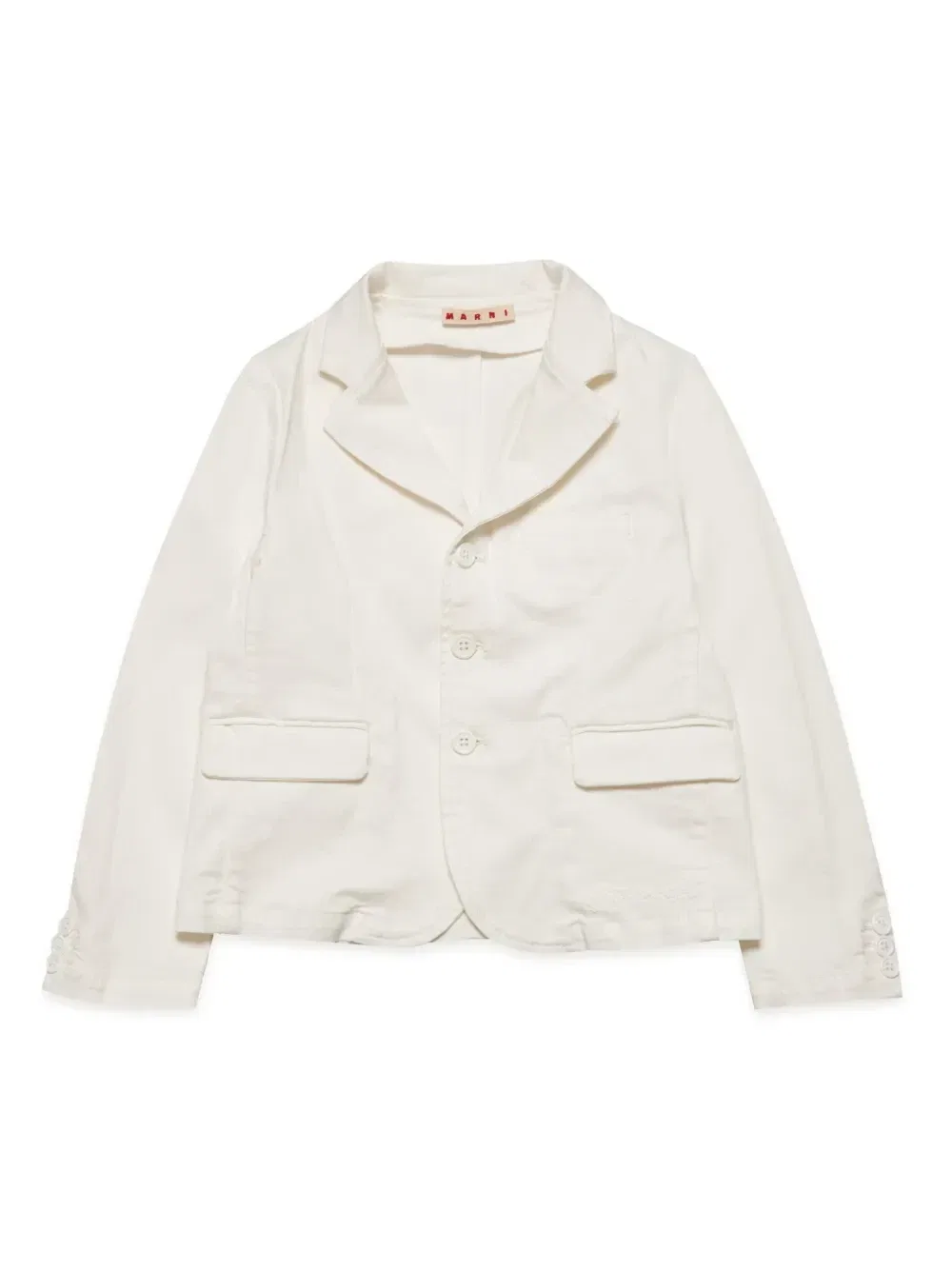 Блейзер с вышитым логотипом Marni Kids, белый
