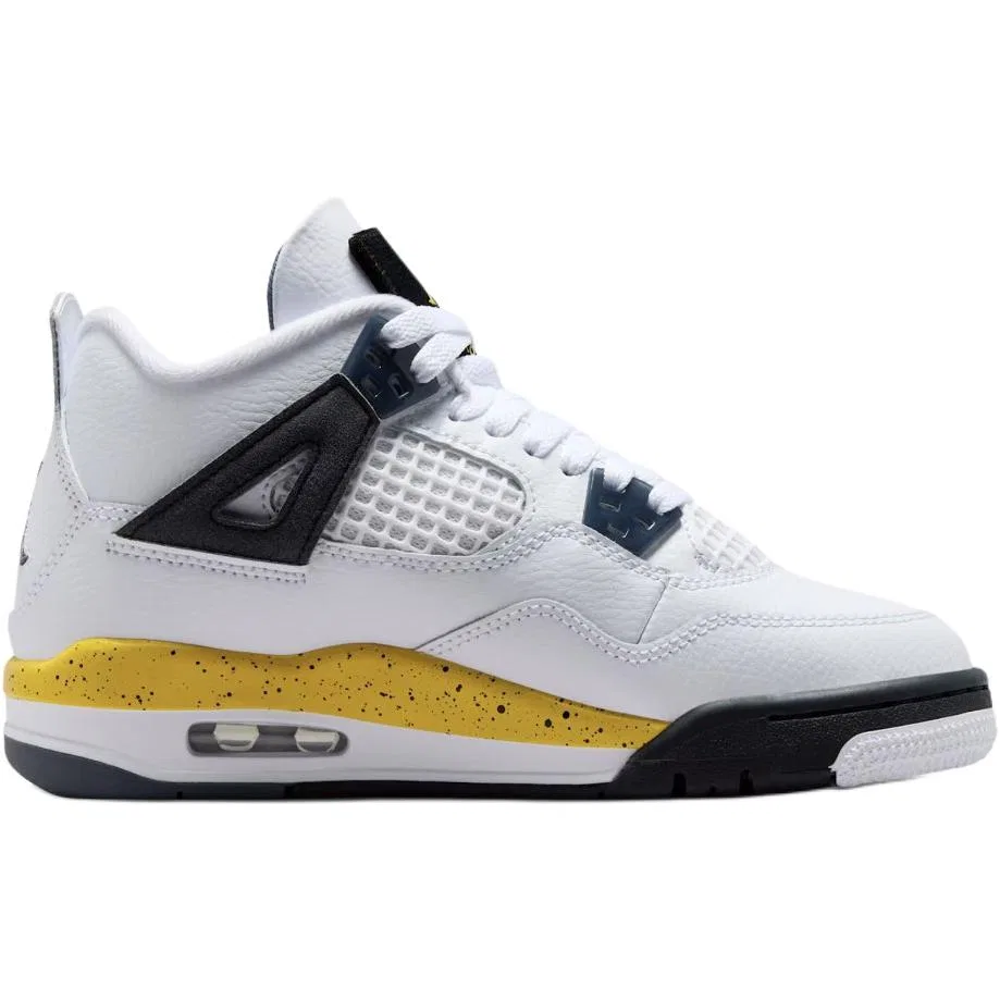 Детские кроссовки для баскетбола с низким верхом Jordan Air Jordan 4 Low, White Yellow — фото 3