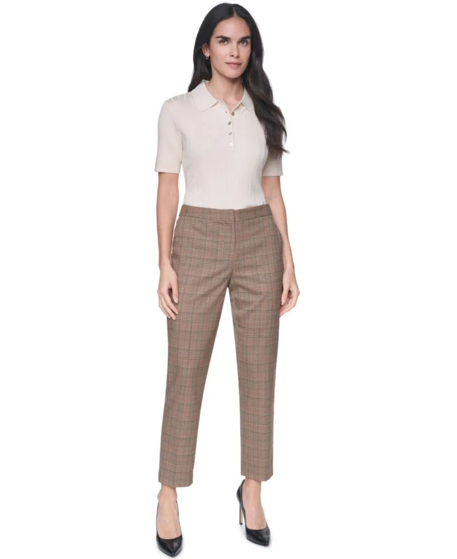 Женские брюки-чинос с принтом Mid-Rise Ankle Tommy Hilfiger, Tobacco Multi — фото 2