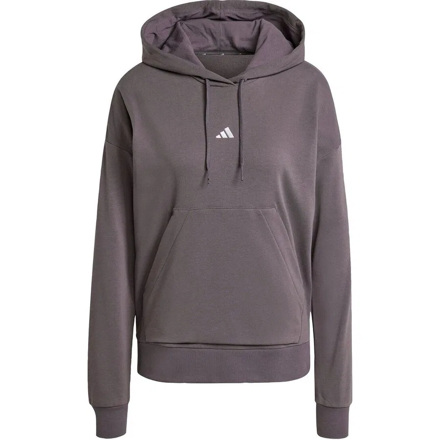 Женский худи с капюшоном из футера Adidas W Sl Ft Hd, Серый — фото 4