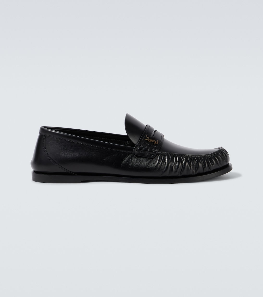 

Лоферы пенни Laurent из кожи Saint Laurent, нуар