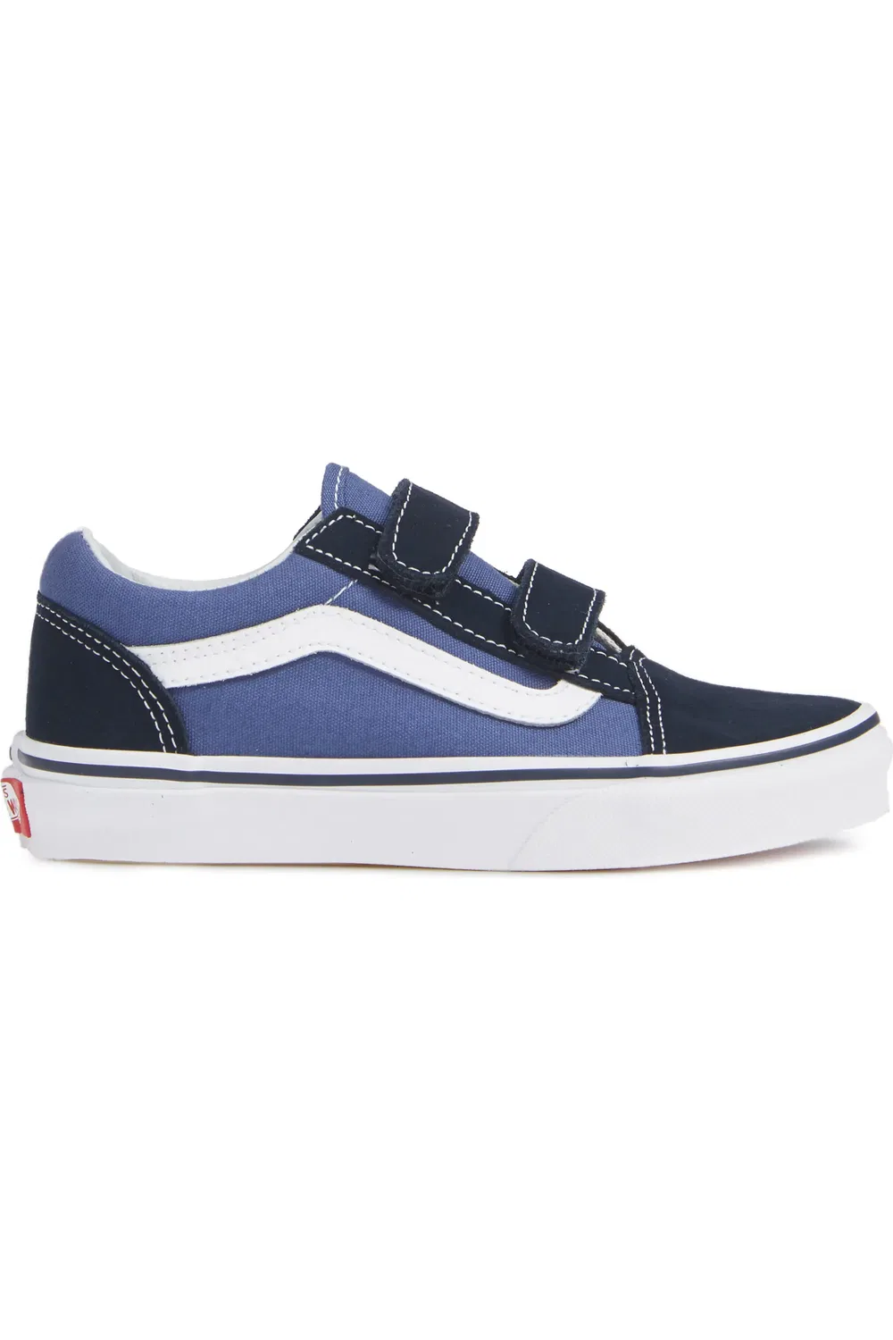 Кеды детские на липучках Old Skool Vans, Navy/True White — фото 3