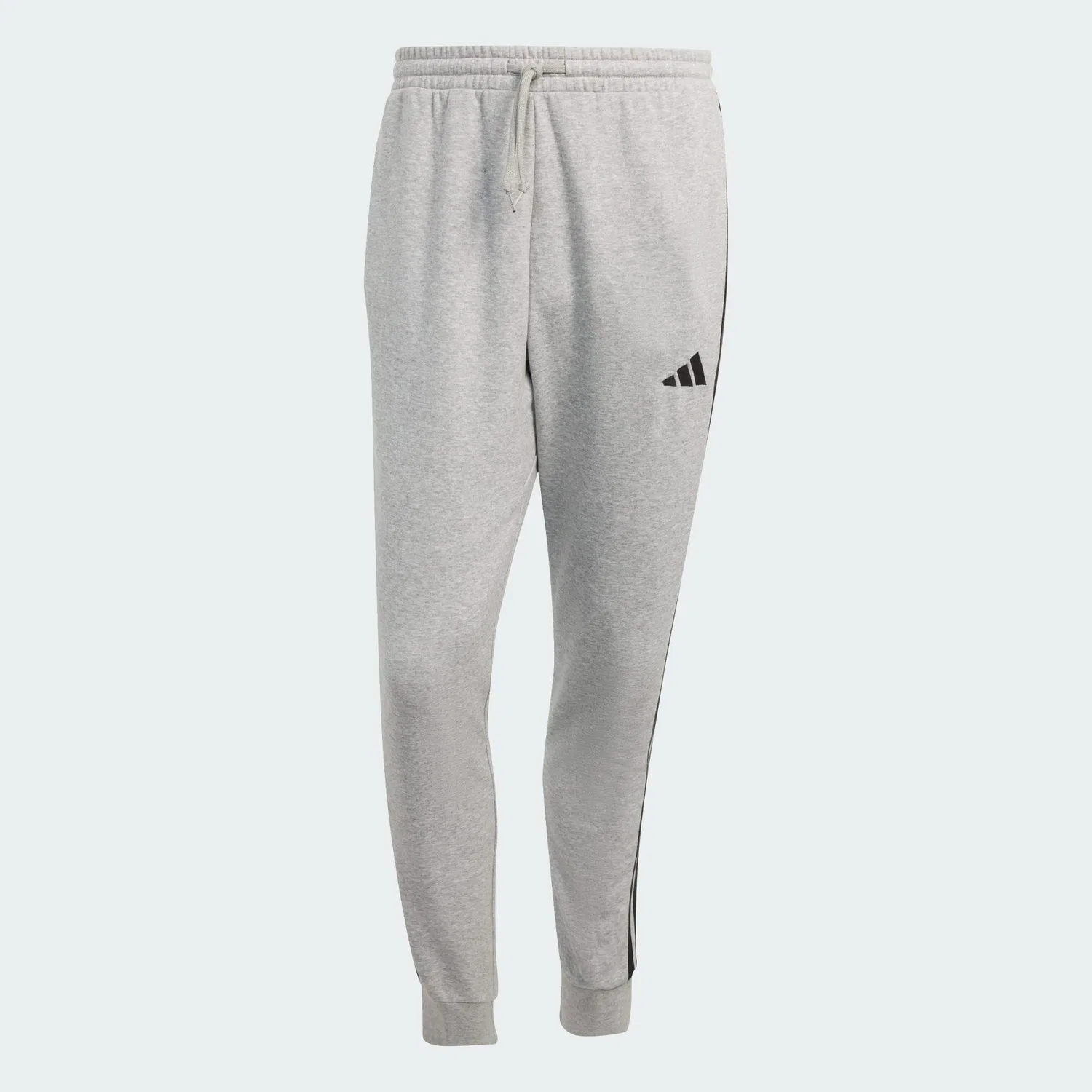 Женские спортивные брюки с зауженным кроем Essentials 3-Streifen French Terry Hose Adidas, Цвет: Grau Schwarz Grau — фото 2