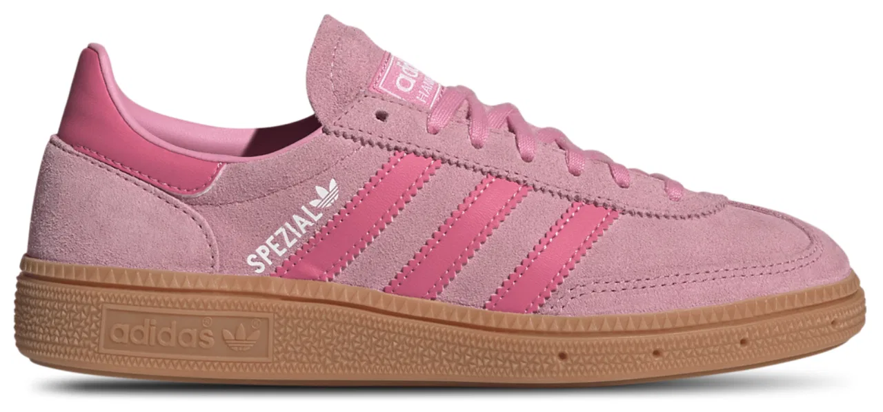 Детские кроссовки для девочек с замшевым верхом Handball Spezial adidas, Gum/Bliss Pink/Pink Fusion