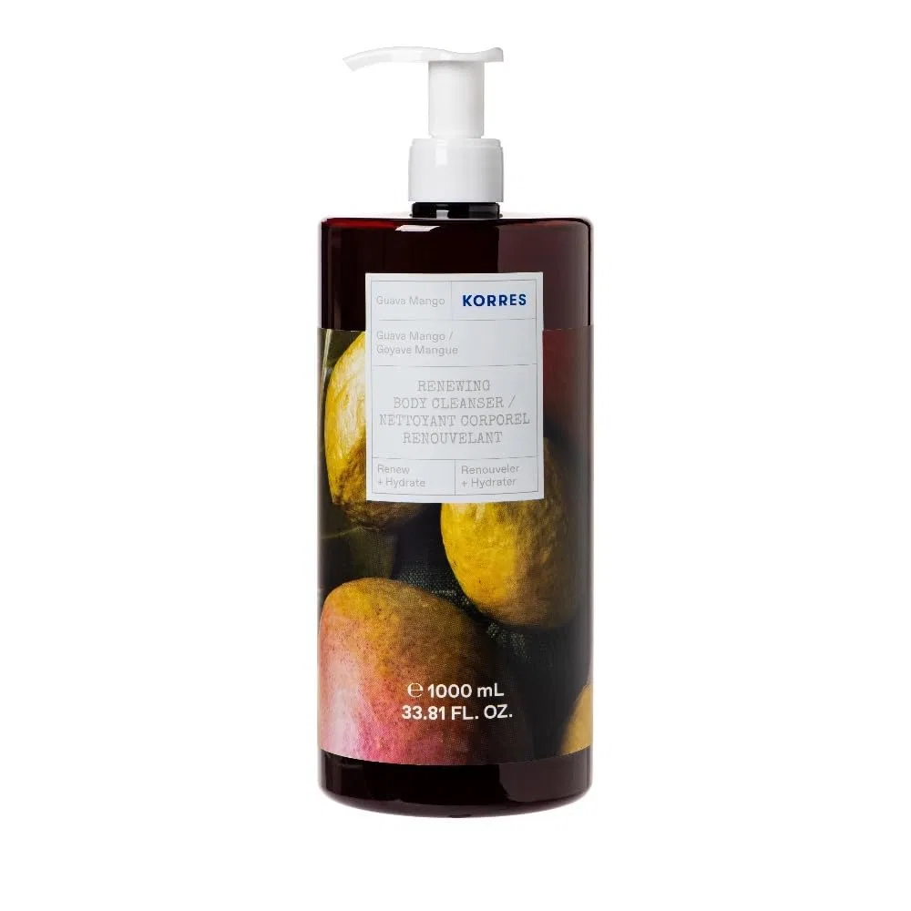 Очищающий гель для душа Renewing Body Cleanser, Guava Mango, Korres, 2 x 1 л