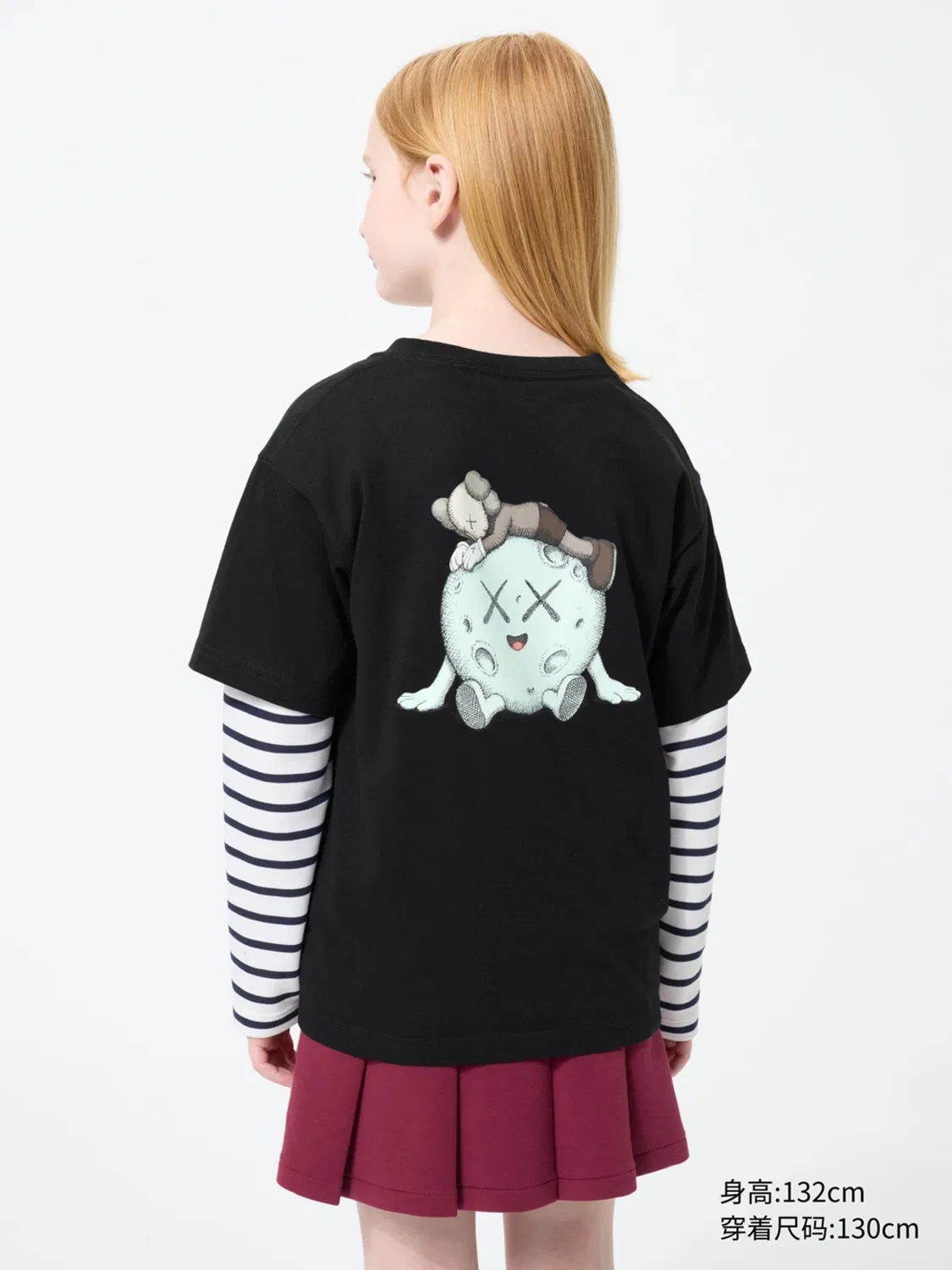 Футболка детская с коротким рукавом UT KAWS Uniqlo, черный — фото 3