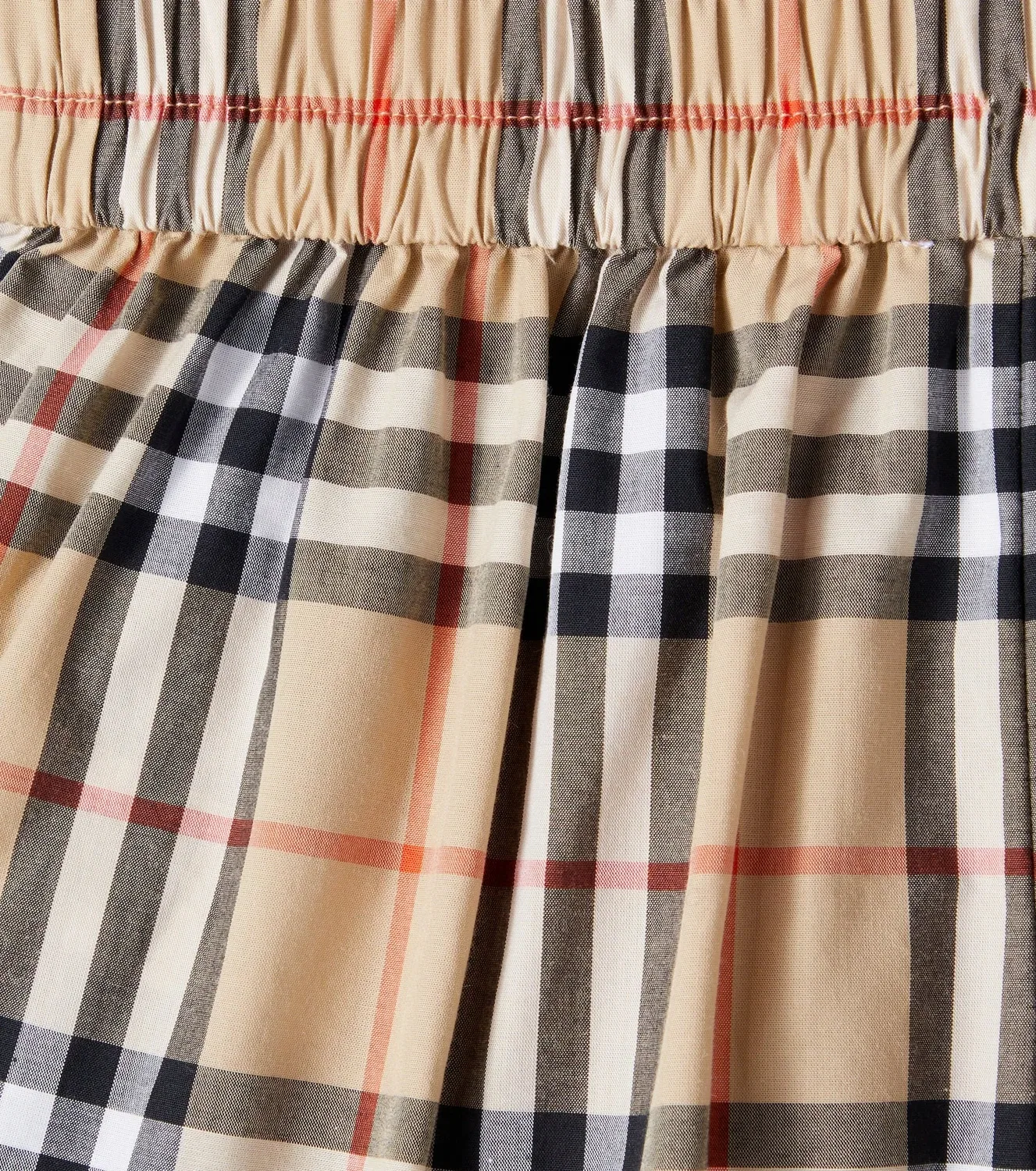 Шорты хлопковые в клетку Burberry Kids, бежевый — фото 3