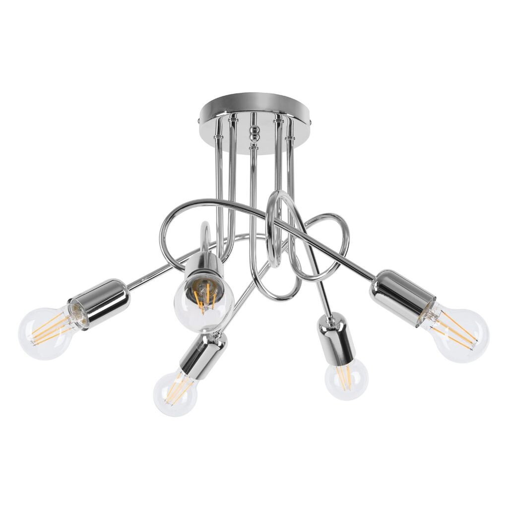 

Люстра KNOT 5 хром 5xE27 15W сталь 35x55x55см Sollux Lighting, серебро