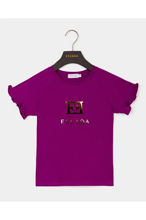 Детская футболка для девочек с рюшами Escada, Plum