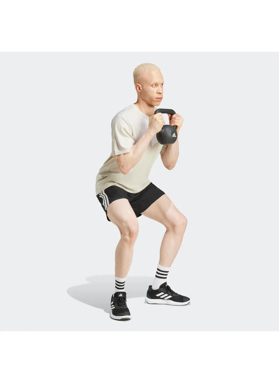 Шорты тренировочные с логотипом Workout Essentials 3-Stripes Adidas, черный — фото 4