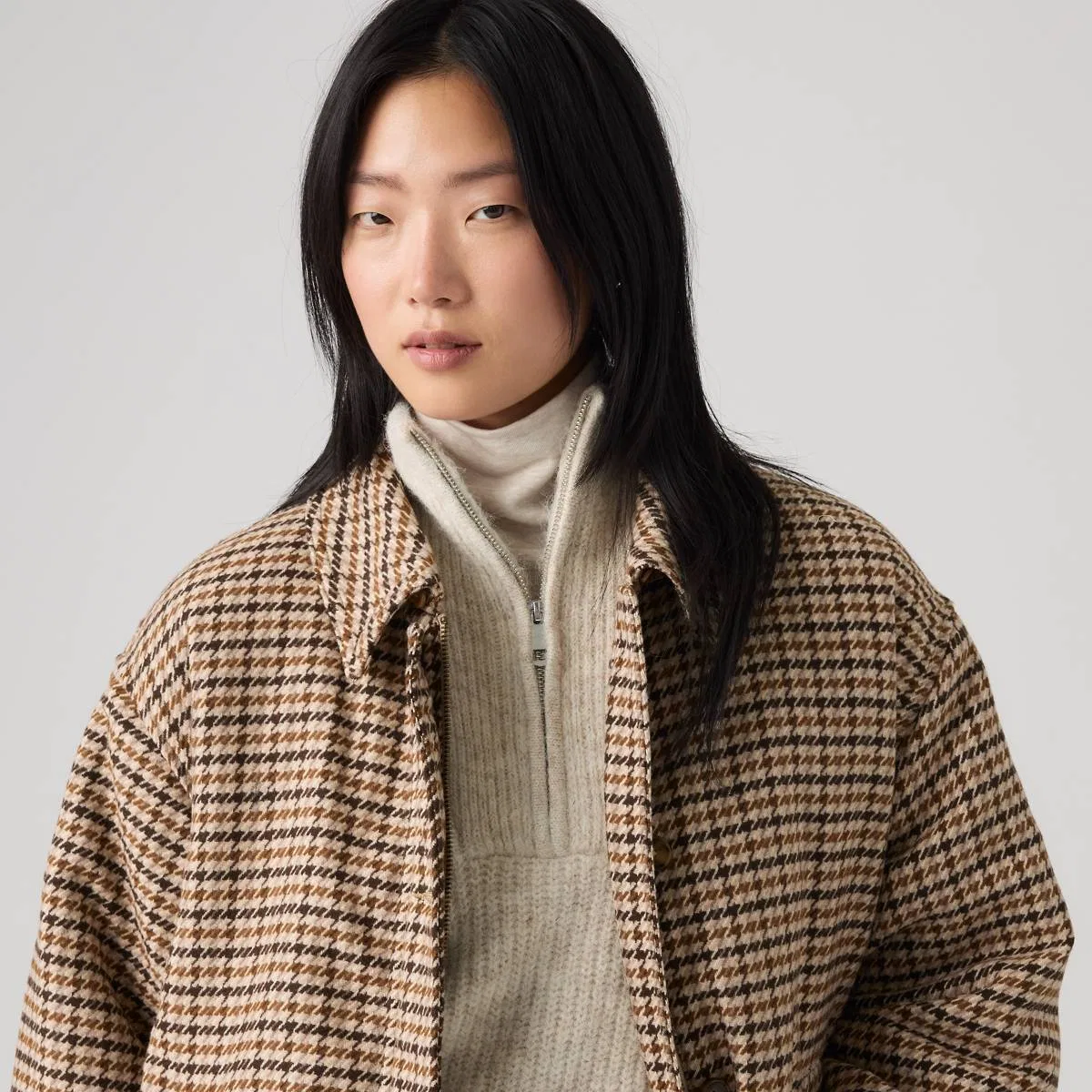 Пальто Billie в клетку «гусиная лапка» Levi's, Siggi Check Java Plaid_As Flr - Multi-Color — фото 2
