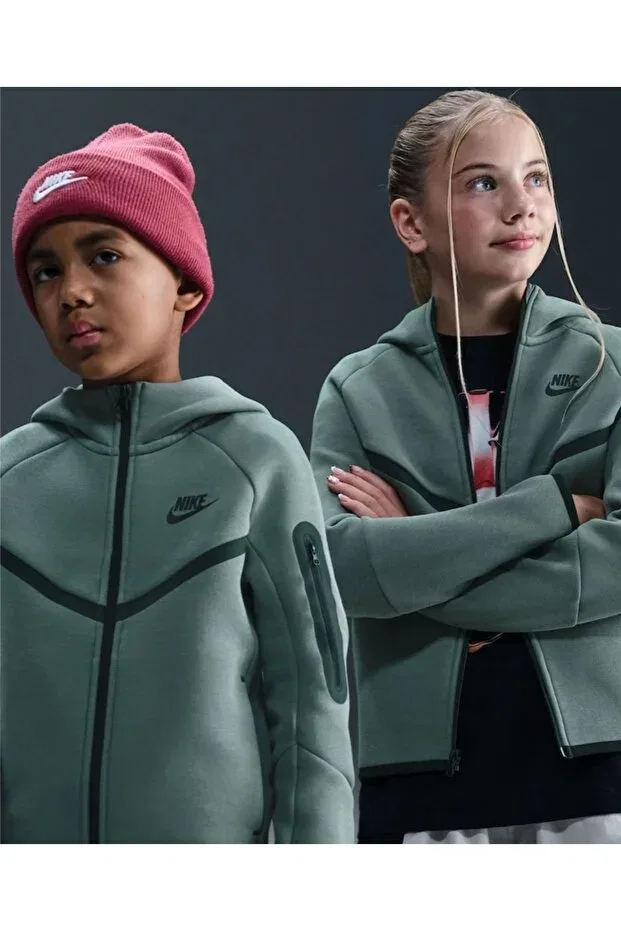 Детское худи для девочек с капюшоном Nike, Green — фото 4